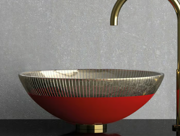 FILIGRANA Ø 44 - Countertop round glass washbasin by Glass Design - view 2
